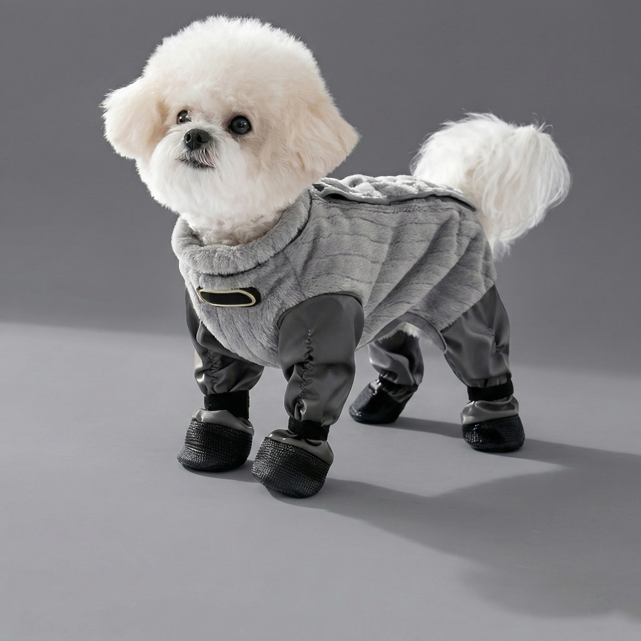 🐾 All-In-One Winter Adventure Dog Suit: Waterproof Coat + Cozy Flannel + Built-In Snow Boots