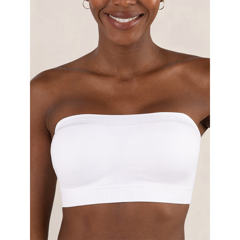 Clinclii Convertible Strapless Bandeau Bra with Wireless Comfort, Anti-Slip Grip & Removable Straps Fit Outfits