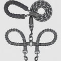 Dual Dog Leash, Double Dog Leash, 360 Swivel No Tangle Walking Leash, Shock Absorbing Bungee for Two Dogs