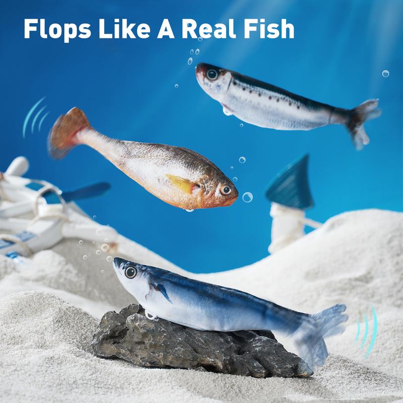 Realistic Flopping Fish Cat Toys, 3 Pack, Interactive Cat toys for All Breeds