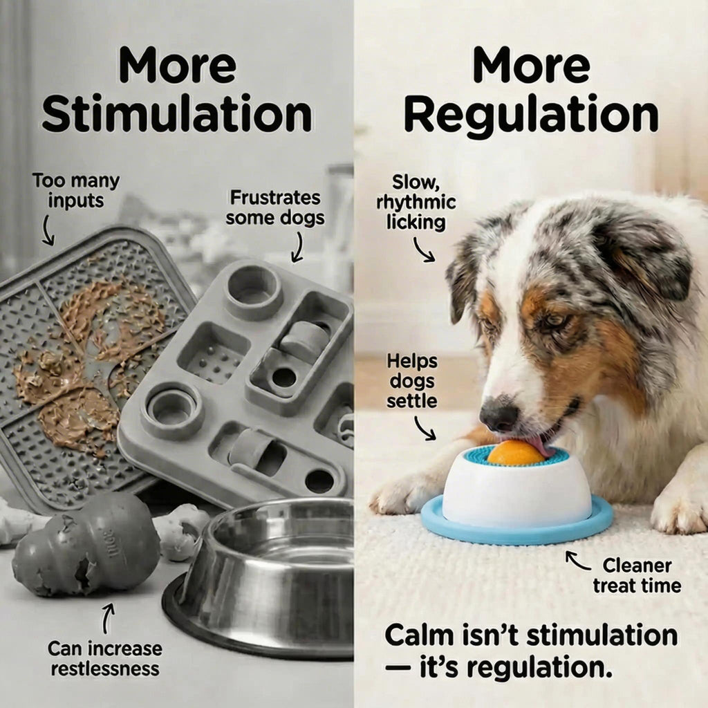 Calming Lick Bowl for Dogs – Anxiety Relief Slow Feeder with Non-Slip Base & Freezable Treat Reservoir