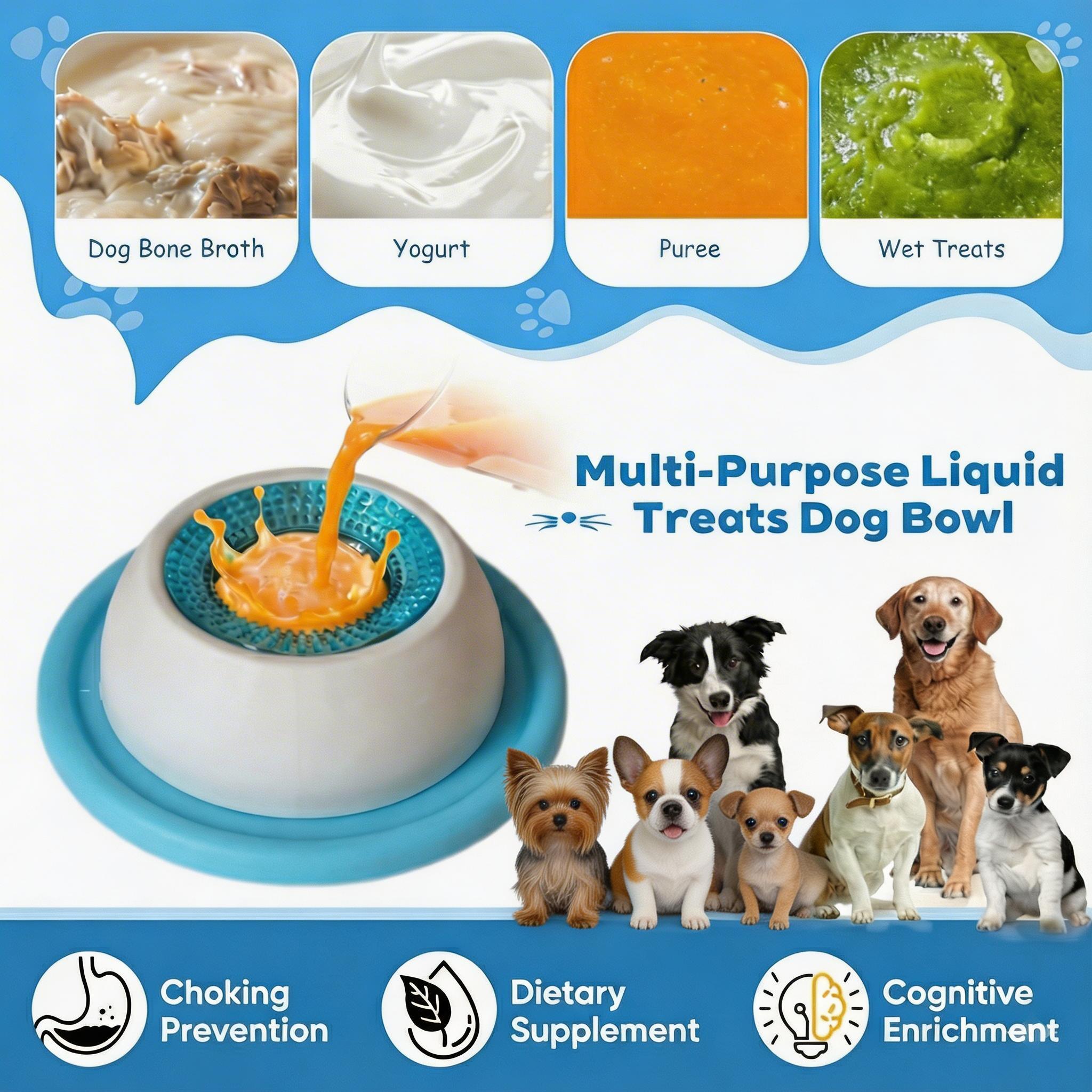 Calming Lick Bowl for Dogs – Anxiety Relief Slow Feeder with Non-Slip Base & Freezable Treat Reservoir