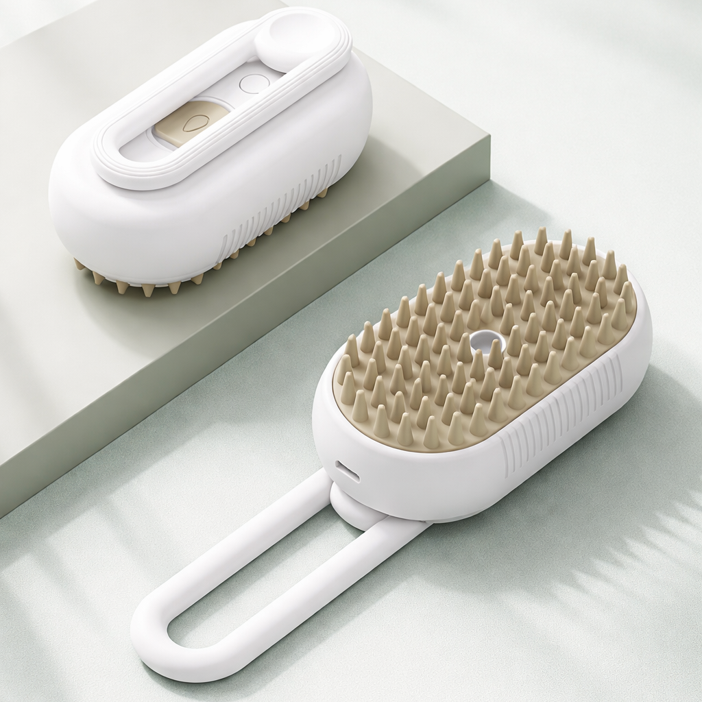 🐱 3-in-1 Cat Steam Brush – Pet Grooming Tool with Mist Spray, Shedding Comb & Massage for Cats & Dogs