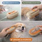 🐱 3-in-1 Cat Steam Brush – Pet Grooming Tool with Mist Spray, Shedding Comb & Massage for Cats & Dogs