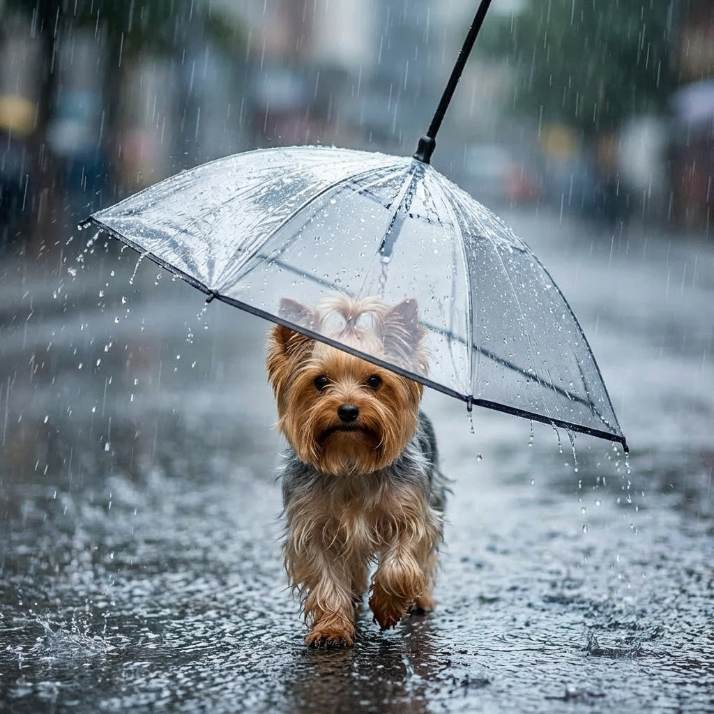 Transparent pet umbrella leash: Keep pets dry during walks.