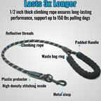 Dual Dog Leash, Double Dog Leash, 360 Swivel No Tangle Walking Leash, Shock Absorbing Bungee for Two Dogs